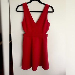 Red  sleeveless dress,  Holiday dress